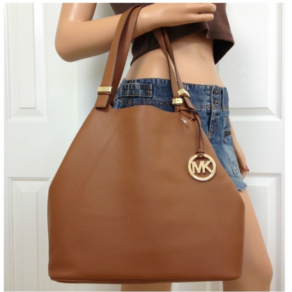 MICHAEL KORS COLGATE GENUINE LEATHER SHOPPER/TOTE BAG